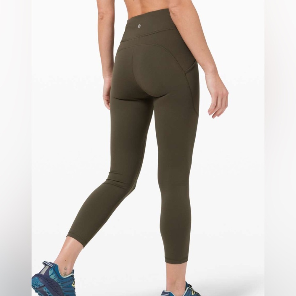 Lululemon Invigorate High Rise Everlux 25” Tights Dark Olive Size 2 - Picture 4 of 6